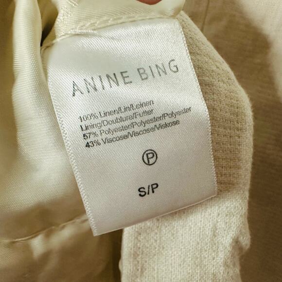ANNIE BING Eggshell White Classic Oversized Linen Double Button Blazer Size S - Picture 10 of 13